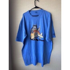 Vintage 80s B Kilban Fat Catfish Sashimi T-Shirt Blue Men’s Size XXL